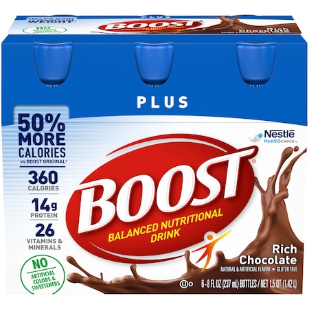 Boost Boost Plus RTD Chocolate Nutritional Beverage 8 fl. oz., PK24 00041679932360